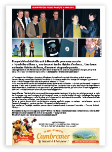 Communiqué de presse - Festival 2012 2013 Prix AOP lauréat - 2016 francois morel